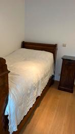 Bed en nachtkastje, Huis en Inrichting, Slaapkamer | Complete slaapkamers, Ophalen, Gebruikt, Twijfelaar