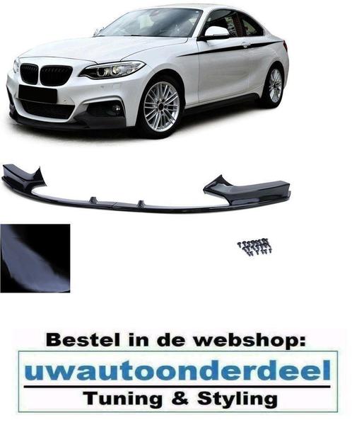 Splitter Spoiler Glans Zwart Voor Bmw 2 serie F22 F23 M Pack, Auto diversen, Tuning en Styling, Verzenden