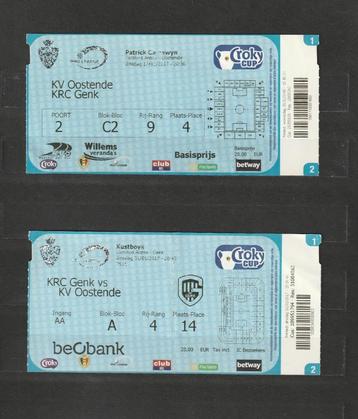 Racing Genk - KV Oostende : 2 versch. tickets Croky Cup 2017