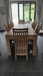 Table et chaises en chêne massif, Huis en Inrichting, Complete eetkamers, Ophalen, Gebruikt, Moderne, 6 tot 8 stoelen