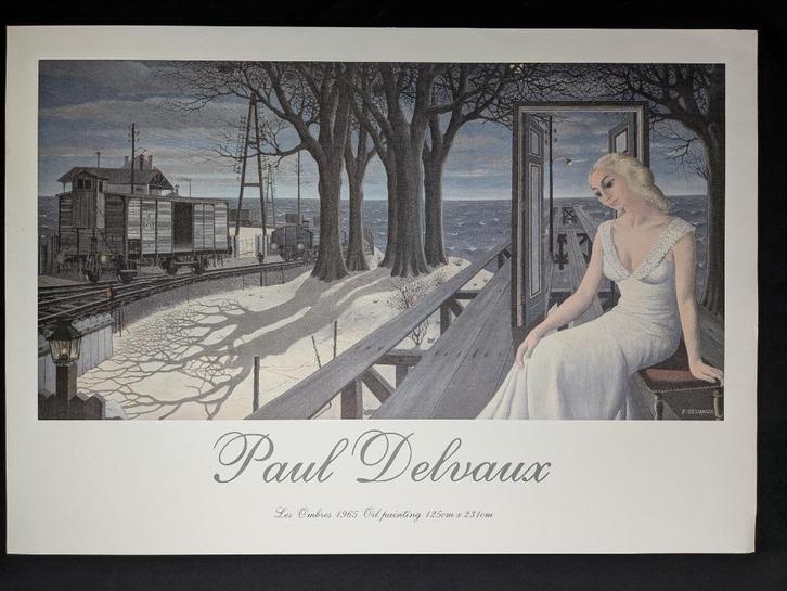 grote prent Paul Delvaux - Reproductiegrafiek - Arches, Antiek en Kunst, Kunst | Etsen en Gravures, Ophalen of Verzenden