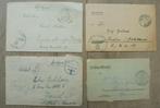3 x WO2 Duitse veldpost/feldpost + 1 x WO1 veldpost, Verzenden, Landmacht, Overige typen