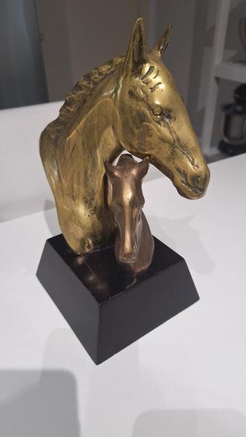 Messing borstbeeld buste paardenkoppen Vintage  beschikbaar voor biedingen