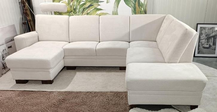 Heel mooi lichte beige hoeksalon U-vormig ( bezorgoptie), Huis en Inrichting, Zetels | Zetels en Chaises Longues, Zo goed als nieuw