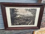 Gravure vallee de la meuse signe francois marechal, Antiek en Kunst, Ophalen of Verzenden
