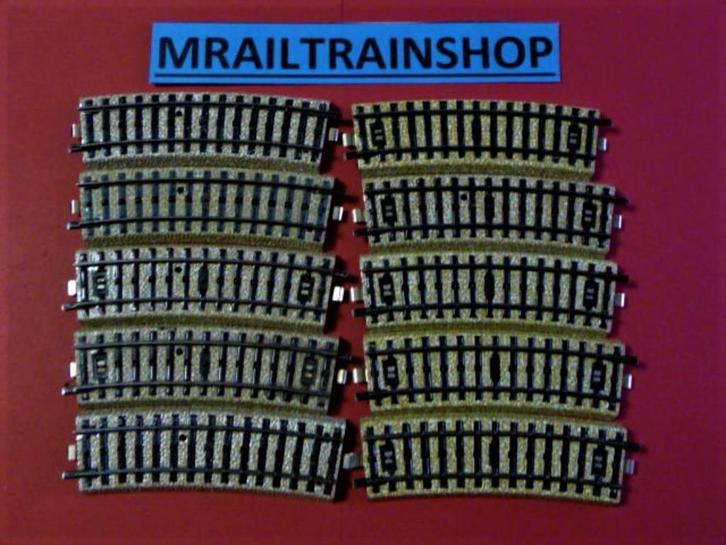 5201 MÄRKLIN HO - 10 x RAILS INCURVÉS R2 (D2500058), Hobby & Loisirs créatifs, Trains miniatures | HO, Utilisé, Rails, Märklin
