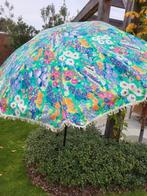 Grote gebloemde parasol vintage, Tuin en Terras, Parasols, Ophalen of Verzenden