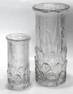 2 vases vintage 1970's assortis en verre de Fidenza Italy, Overige kleuren, Ophalen of Verzenden, Minder dan 50 cm, Glas
