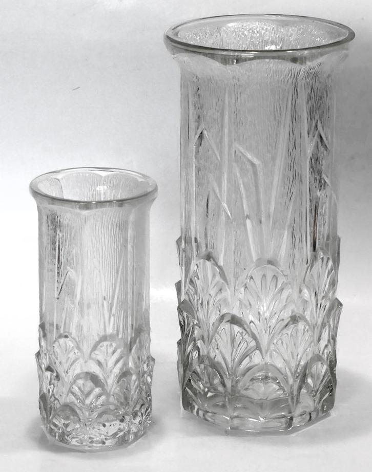 2 vases vintage 1970's assortis en verre de Fidenza Italy, Huis en Inrichting, Woonaccessoires | Vazen, Zo goed als nieuw, Overige kleuren