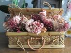 mandje met strobloemen, Ophalen of Verzenden, Gebruikt