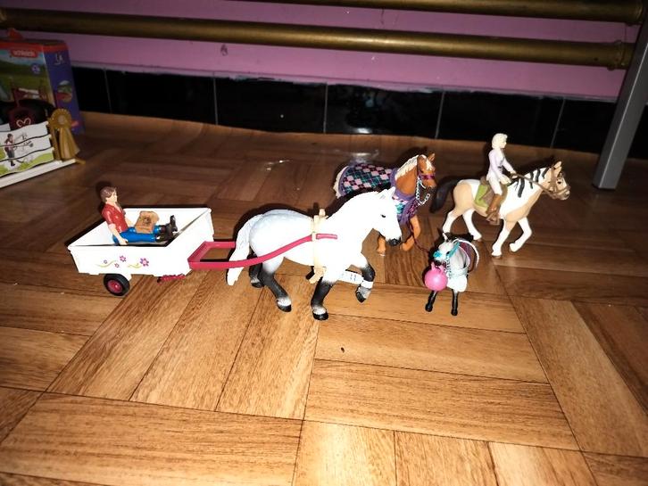Schleich set Balen – 3 paarden, 1 veulen, koets, ook apart, Collections, Jouets, Neuf, Enlèvement ou Envoi