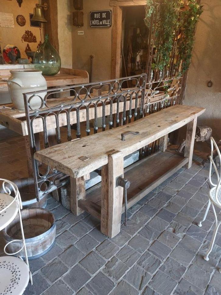 Mooie oude lage werkbank, Antiek en Kunst, Curiosa en Brocante, Ophalen