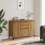 Dressoir 102x35x70 cm bewerkt hout artisanaal eikenkleurig, Ophalen, 100 tot 150 cm, Met deur(en), Nieuw