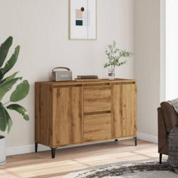 Dressoir 102x35x70 cm bewerkt hout artisanaal eikenkleurig beschikbaar voor biedingen