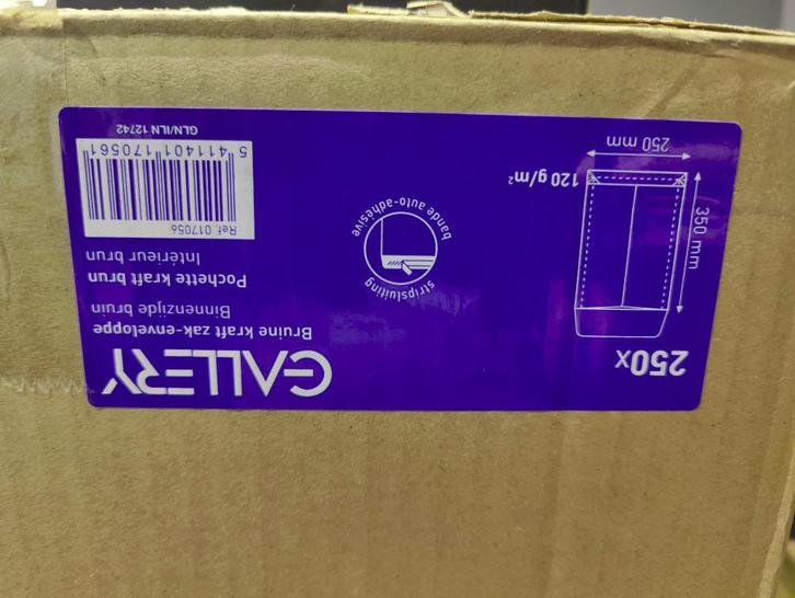 Gallery bruine zak-enveloppe (250x), Postzegels en Munten, Brieven en Enveloppen | België, Envelop, Ophalen of Verzenden