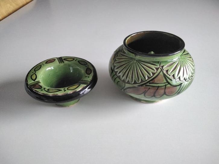 Oude Marokkaanse asbak in SAFI geëmailleerd terracotta, Antiek en Kunst, Antiek | Keramiek en Aardewerk, Ophalen of Verzenden