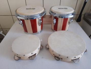 Te koop 4 muziek trommels en Tamboerijnen