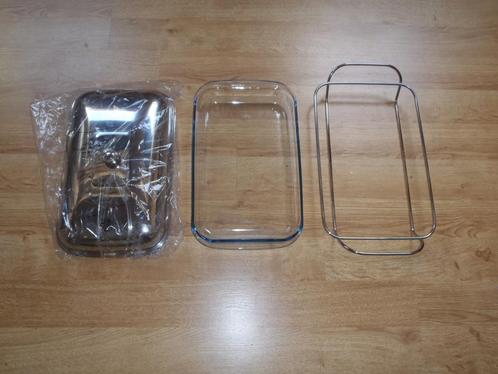ovenschaal met houder en deksel, Huis en Inrichting, Keuken | Servies, Nieuw, Overige typen, Glas, Ophalen