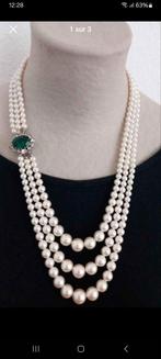 Collier chute de perles trois rangs, Bijoux, Sacs & Beauté, Colliers, Comme neuf, Vert, Enlèvement ou Envoi