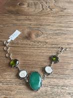 Bracelet à maillons émeraude en métal argenté, Vert, Avec pierre précieuse, Argent, Enlèvement ou Envoi