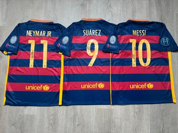 Gesigneerde shirts Neymar Jr, Suárez, Messi  beschikbaar voor biedingen