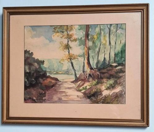 Aquarel van G. Vandercammen, Antiek en Kunst, Kunst | Schilderijen | Klassiek, Ophalen of Verzenden