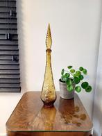 Empoli glazen karaf, Italy, jaren 60, reliëf, amber kleur, Antiek en Kunst, Ophalen of Verzenden