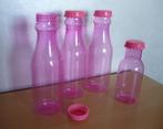 4 herbruikbare roze transparante kunststof flessen drinkfles, Enlèvement ou Envoi