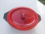 Ovenschaal 5,5 l ovale gietijzeren braadpan met antiaanbakla, Kookpan of Snelkookpan, Gietijzer, Ophalen of Verzenden, Zo goed als nieuw