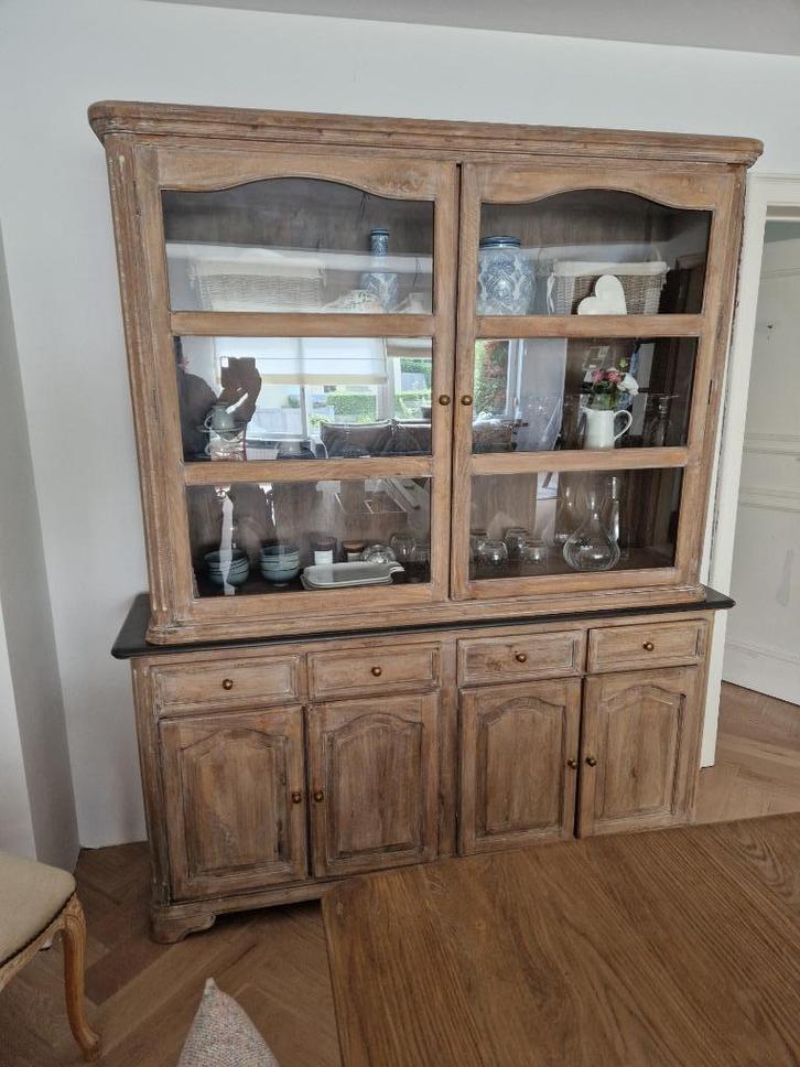 Gepatineerd massief houten dressoir—landelijke chique stijl, Antiek en Kunst, Antiek | Meubels | Kasten, Ophalen