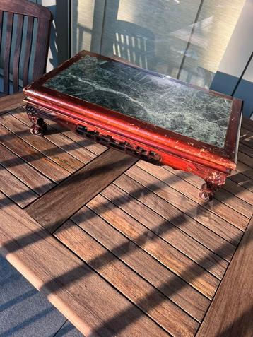 Bonsai tafel  ! Zeer oude Japanse met groen marmer beschikbaar voor biedingen