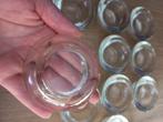Set van 10 glazen kandelaars, Huis en Inrichting, Woonaccessoires | Kandelaars en Kaarsen, Overige materialen, Ophalen of Verzenden