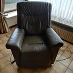 Lederen relaxfauteuil met elektrische bediening, Huis en Inrichting, Ophalen, Gebruikt, Leer