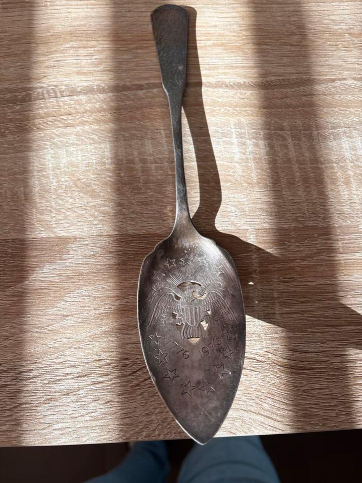 Taarten lepel verzilverd, Antiek en Kunst, Antiek | Zilver en Goud, Zilver, Ophalen of Verzenden