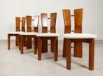70's brutalist dining chairs - bouclé fabric, Quatre, Vintage, Mid Century, Brutalist, Brun, Tissus
