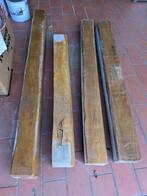 4 volle eikenhouten balken, Doe-het-zelf en Bouw, Hout en Planken, Ophalen, Gebruikt, Eiken, 50 mm of meer