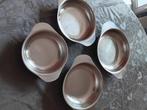 4 schaaltjes in inox 18/10 in goede staat., Huis en Inrichting, Keuken | Servies, Ophalen, Gebruikt, Overige materialen, Schaal of Schalen