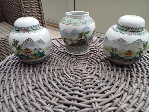 3 mooie Chinese gembervaasjes, Antiek en Kunst, Antiek | Porselein, Ophalen of Verzenden