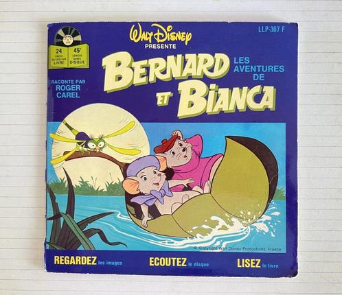 Livre disque 45 tours Bernard et Bianca de Walt Disney, Cd's en Dvd's, Vinyl | Kinderen en Jeugd, Gebruikt, Verhaal of Sprookje