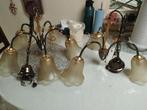 2 identieke lusters, Huis en Inrichting, Lampen | Kroonluchters, Ophalen, Gebruikt, Glas