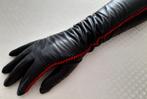 Lange lederen handschoenen met fraai rood stiksel, Kleding | Dames, Nieuw, Ophalen of Verzenden, Zwart