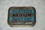 Oud blikken doosje Player's Medium Navy Cut tabak, Ophalen of Verzenden, Gebruikt, Tabaksdoos of Verpakking