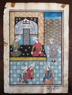 Origineel miniatuur India, Mogol, met één zijde beschreven i, Antiek en Kunst, Ophalen of Verzenden