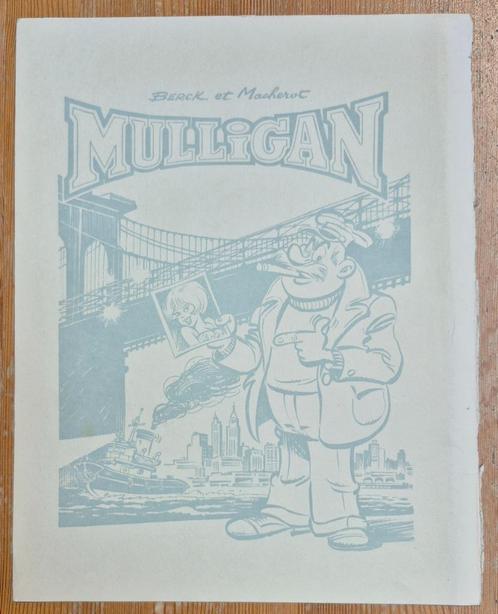 Mulligan originele blauwdruk cover 1983 Berck Sammy Macherot, Verzamelen, Stripfiguren, Zo goed als nieuw, Overige typen, Overige figuren