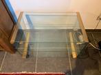 A vendre petit meuble en verre avec cadre doré, Ophalen, Gebruikt, 50 tot 100 cm, Glas