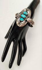 Sublieme sterling zilveren Navajo armband met turquoise, Handtassen en Accessoires, Armbanden, Ophalen of Verzenden, Zo goed als nieuw