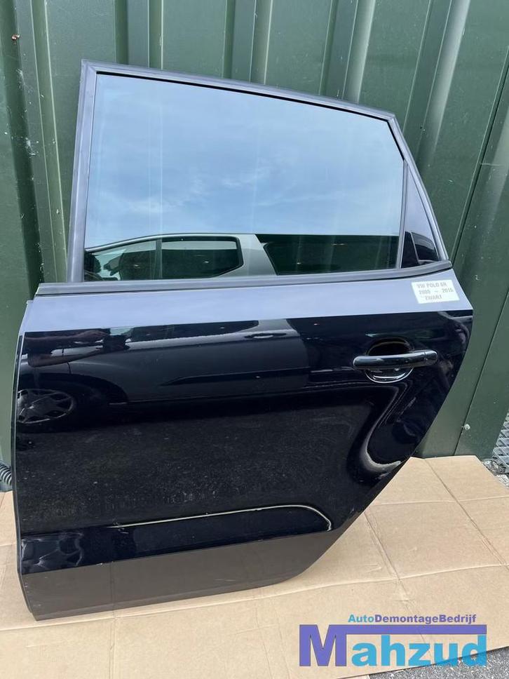 VW POLO 6R 6C Zwart Links achter deur portier 2009-2015, Auto-onderdelen, Carrosserie, Deur, Volkswagen, Achter, Links, Gebruikt