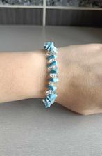 Armband - Lichtblauw - Doorzichtig - Driehoek - Dames - €2, Handtassen en Accessoires, Armbanden, Blauw, Met bedels of kralen