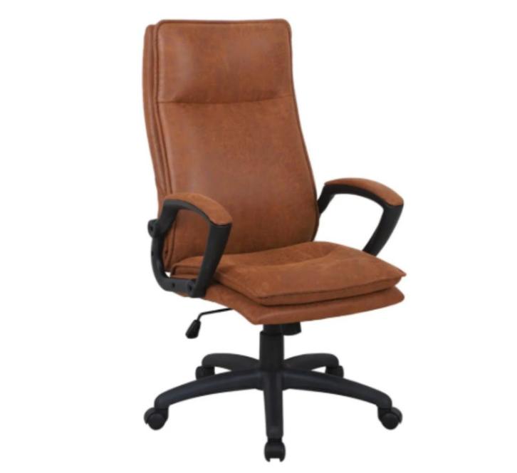Zijdezachte luxe daim-stoel — stijlvol en supercomfortabel, Huis en Inrichting, Bureaustoelen, Nieuw, Bureaustoel, Bruin, Ergonomisch