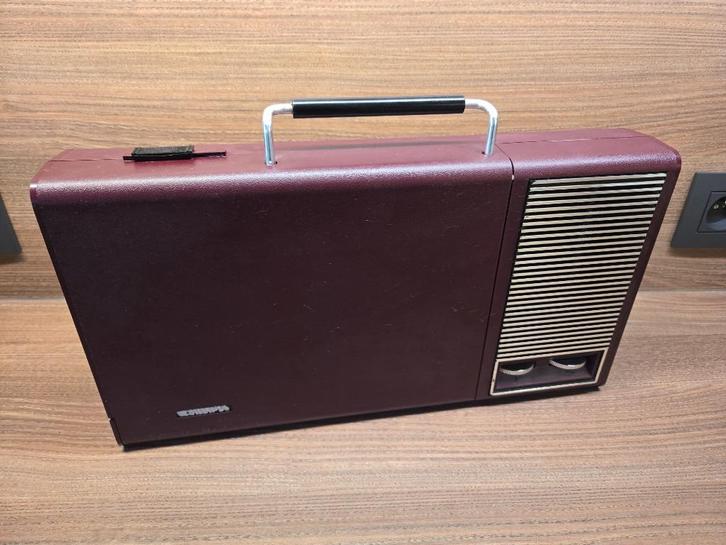 vintage draagbare Philips 22GF110-01X platenspeler, Audio, Tv en Foto, Platenspelers, Zo goed als nieuw, Platenspeler, Philips